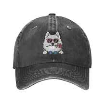 Load image into Gallery viewer, Personalized Samoyed Baseball Cap - Romeo Samoyed Design - Match Your Dog's Coat Color-Hats &amp; Caps-Accessories,Baseball Caps,Dog Mom Gifts-Black-One Size-2