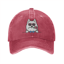 Load image into Gallery viewer, Personalized Samoyed Baseball Cap - Romeo Samoyed Design - Match Your Dog's Coat Color-Hats &amp; Caps-Accessories,Baseball Caps,Dog Mom Gifts-Wine Red-One Size-3
