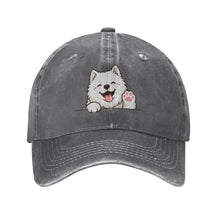 Load image into Gallery viewer, Personalized Samoyed Baseball Cap - Waving Samoyed Design - Match Your Dog's Coat Color-Hats &amp; Caps-Accessories,Baseball Caps,Dog Dad Gifts,Dog Mom Gifts,Samoyed-Deep Heather-One Size-3