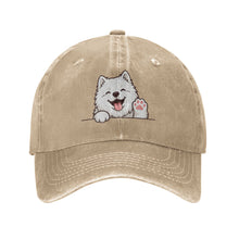 Load image into Gallery viewer, Personalized Samoyed Baseball Cap - Waving Samoyed Design - Match Your Dog's Coat Color-Hats &amp; Caps-Accessories,Baseball Caps,Dog Dad Gifts,Dog Mom Gifts,Samoyed-Natural-One Size-4