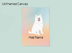 Personalized Samoyed Canvas Print Poster-Art-Samoyed-Canvas Poster-Light Canvas - Unframed-8x10-2