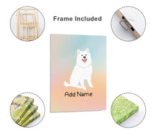 Load image into Gallery viewer, Personalized Samoyed Canvas Print Poster-Art-Samoyed-Canvas Poster-Framed - Light Canvas-8x10-3