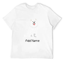 Load image into Gallery viewer, Personalized Samoyed Dad Cotton T Shirt-Apparel-Apparel, Dog Dad Gifts, Personalized, Samoyed, Shirt, T Shirt-Men&#39;s Cotton T Shirt-White-Medium-10