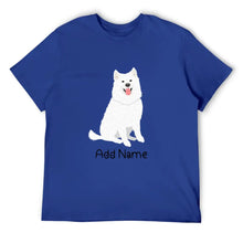 Load image into Gallery viewer, Personalized Samoyed Dad Cotton T Shirt-Apparel-Apparel, Dog Dad Gifts, Personalized, Samoyed, Shirt, T Shirt-Men&#39;s Cotton T Shirt-Blue-Medium-11