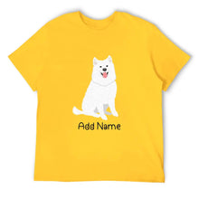 Load image into Gallery viewer, Personalized Samoyed Dad Cotton T Shirt-Apparel-Apparel, Dog Dad Gifts, Personalized, Samoyed, Shirt, T Shirt-Men&#39;s Cotton T Shirt-Yellow-Medium-13