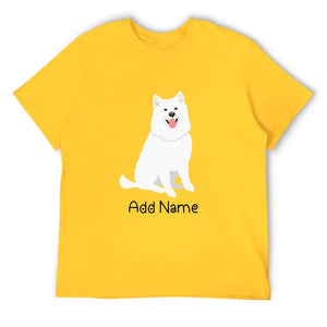 Personalized Samoyed Dad Cotton T Shirt-Apparel-Apparel, Dog Dad Gifts, Personalized, Samoyed, Shirt, T Shirt-Men's Cotton T Shirt-Yellow-Medium-13