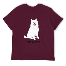 Load image into Gallery viewer, Personalized Samoyed Dad Cotton T Shirt-Apparel-Apparel, Dog Dad Gifts, Personalized, Samoyed, Shirt, T Shirt-Men&#39;s Cotton T Shirt-Maroon-Medium-15