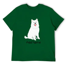 Load image into Gallery viewer, Personalized Samoyed Dad Cotton T Shirt-Apparel-Apparel, Dog Dad Gifts, Personalized, Samoyed, Shirt, T Shirt-Men&#39;s Cotton T Shirt-Green-Medium-16