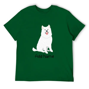 Personalized Samoyed Dad Cotton T Shirt-Apparel-Apparel, Dog Dad Gifts, Personalized, Samoyed, Shirt, T Shirt-Men's Cotton T Shirt-Green-Medium-16