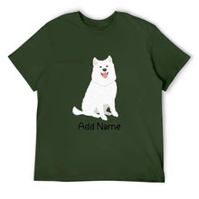 Load image into Gallery viewer, Personalized Samoyed Dad Cotton T Shirt-Apparel-Apparel, Dog Dad Gifts, Personalized, Samoyed, Shirt, T Shirt-Men&#39;s Cotton T Shirt-Army Green-Medium-17