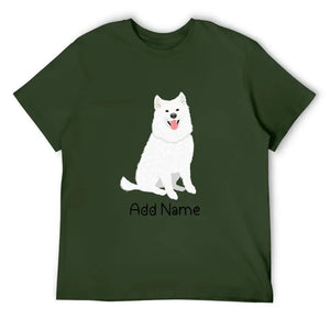 Personalized Samoyed Dad Cotton T Shirt-Apparel-Apparel, Dog Dad Gifts, Personalized, Samoyed, Shirt, T Shirt-Men's Cotton T Shirt-Army Green-Medium-17