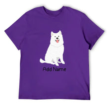 Load image into Gallery viewer, Personalized Samoyed Dad Cotton T Shirt-Apparel-Apparel, Dog Dad Gifts, Personalized, Samoyed, Shirt, T Shirt-Men&#39;s Cotton T Shirt-Purple-Medium-18