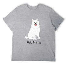 Load image into Gallery viewer, Personalized Samoyed Dad Cotton T Shirt-Apparel-Apparel, Dog Dad Gifts, Personalized, Samoyed, Shirt, T Shirt-Men&#39;s Cotton T Shirt-Gray-Medium-19