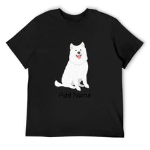 Load image into Gallery viewer, Personalized Samoyed Dad Cotton T Shirt-Apparel-Apparel, Dog Dad Gifts, Personalized, Samoyed, Shirt, T Shirt-Men&#39;s Cotton T Shirt-Black-Medium-9