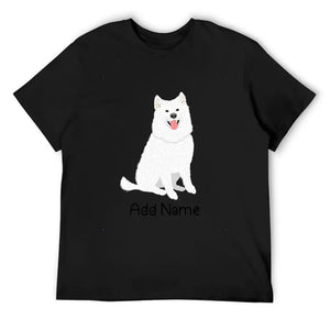 Personalized Samoyed Dad Cotton T Shirt-Apparel-Apparel, Dog Dad Gifts, Personalized, Samoyed, Shirt, T Shirt-Men's Cotton T Shirt-Black-Medium-9