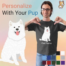 Load image into Gallery viewer, Personalized Samoyed Dad Cotton T Shirt-Apparel-Apparel, Dog Dad Gifts, Personalized, Samoyed, Shirt, T Shirt-1