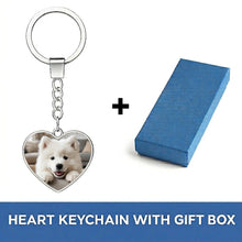 Load image into Gallery viewer, Personalized Samoyed Keychain – Heart Shaped – Double-Sided Glass-Key Chain-Accessories,Keychain,Samoyed,Upload Photo-3
