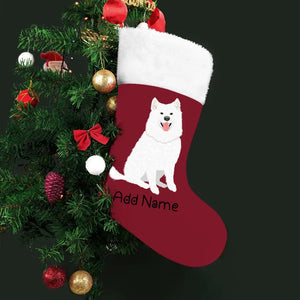 Personalized Samoyed Large Christmas Stocking-Christmas Ornament-Christmas, Home Decor, Personalized, Samoyed-Large Christmas Stocking-Christmas Red-One Size-2