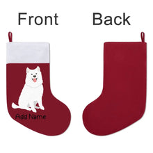 Load image into Gallery viewer, Personalized Samoyed Large Christmas Stocking-Christmas Ornament-Christmas, Home Decor, Personalized, Samoyed-Large Christmas Stocking-Christmas Red-One Size-3