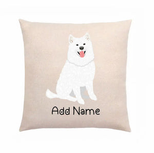 Personalized Samoyed Linen Pillowcase-Home Decor-Dog Dad Gifts, Dog Mom Gifts, Home Decor, Pillows, Samoyed-2