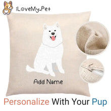 Load image into Gallery viewer, Personalized Samoyed Linen Pillowcase-Home Decor-Dog Dad Gifts, Dog Mom Gifts, Home Decor, Personalized, Pillows, Samoyed-1