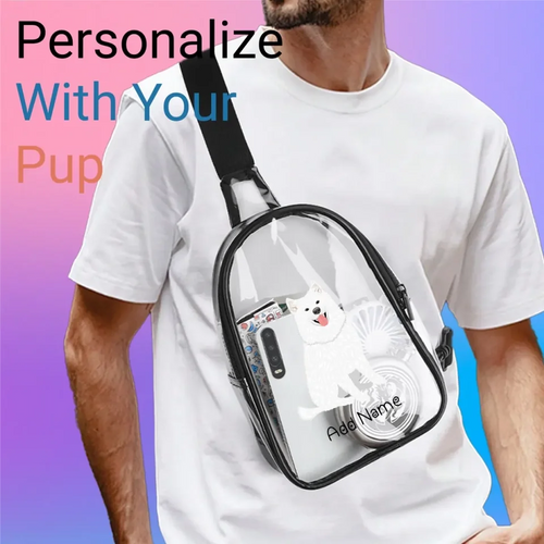 samoyed transparent-sling-bag-single