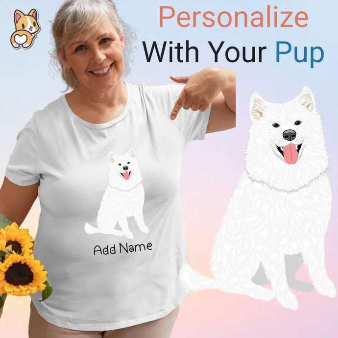 Personalized Samoyed Mom T Shirt for Women-Customizer-Apparel, Dog Mom Gifts, Personalized, Samoyed, Shirt, T Shirt-Modal T-Shirts-White-XL-1