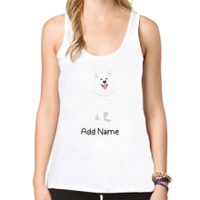Load image into Gallery viewer, Personalized Samoyed Mom Yoga Tank Top-Shirts &amp; Tops-Apparel, Dog Mom Gifts, Samoyed, Shirt, T Shirt-Yoga Tank Top-White-L - Fitting-2