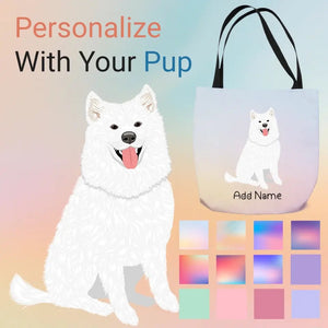 Personalized Samoyed Small Tote Bag-Accessories-Accessories, Bags, Dog Mom Gifts, Personalized, Samoyed-Small Tote Bag-Your Design-One Size-1