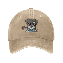 Load image into Gallery viewer, Personalized Schnauzer Baseball Cap - Romeo Schnauzer Design - Match Your Dog's Coat Color-Hats &amp; Caps-Accessories,Baseball Caps,Dog Mom Gifts-Beige-One Size-1