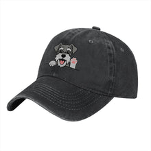 Load image into Gallery viewer, Personalized Schnauzer Baseball Cap - Waving Schnauzer Design - Match Your Dog's Coat Color-Hats &amp; Caps-Accessories,Baseball Caps,Dog Dad Gifts,Dog Mom Gifts,Schnauzer-6
