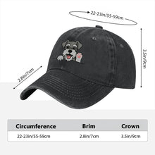 Load image into Gallery viewer, Personalized Schnauzer Baseball Cap - Waving Schnauzer Design - Match Your Dog's Coat Color-Hats &amp; Caps-Accessories,Baseball Caps,Dog Dad Gifts,Dog Mom Gifts,Schnauzer-7