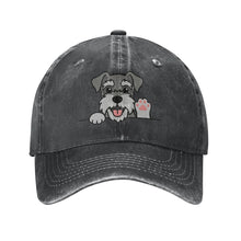 Load image into Gallery viewer, Personalized Schnauzer Baseball Cap - Waving Schnauzer Design - Match Your Dog's Coat Color-Hats &amp; Caps-Accessories,Baseball Caps,Dog Dad Gifts,Dog Mom Gifts,Schnauzer-Black-One Size-2