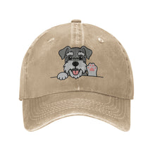Load image into Gallery viewer, Personalized Schnauzer Baseball Cap - Waving Schnauzer Design - Match Your Dog's Coat Color-Hats &amp; Caps-Accessories,Baseball Caps,Dog Dad Gifts,Dog Mom Gifts,Schnauzer-Natural-One Size-4