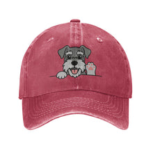 Load image into Gallery viewer, Personalized Schnauzer Baseball Cap - Waving Schnauzer Design - Match Your Dog's Coat Color-Hats &amp; Caps-Accessories,Baseball Caps,Dog Dad Gifts,Dog Mom Gifts,Schnauzer-Red-One Size-1