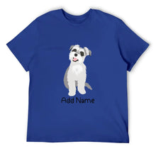 Load image into Gallery viewer, Personalized Schnauzer Dad Cotton T Shirt-Apparel-Apparel, Dog Dad Gifts, Personalized, Schnauzer, Shirt, T Shirt-Men&#39;s Cotton T Shirt-Blue-Medium-11