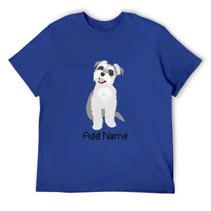 Personalized Schnauzer Dad Cotton T Shirt-Apparel-Apparel, Dog Dad Gifts, Personalized, Schnauzer, Shirt, T Shirt-Men's Cotton T Shirt-Blue-Medium-11