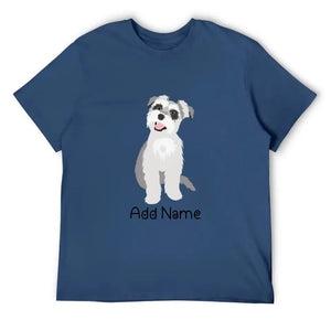 Personalized Schnauzer Dad Cotton T Shirt-Apparel-Apparel, Dog Dad Gifts, Personalized, Schnauzer, Shirt, T Shirt-Men's Cotton T Shirt-Navy Blue-Medium-12