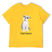 Load image into Gallery viewer, Personalized Schnauzer Dad Cotton T Shirt-Apparel-Apparel, Dog Dad Gifts, Personalized, Schnauzer, Shirt, T Shirt-Men&#39;s Cotton T Shirt-Yellow-Medium-13