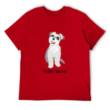 Load image into Gallery viewer, Personalized Schnauzer Dad Cotton T Shirt-Apparel-Apparel, Dog Dad Gifts, Personalized, Schnauzer, Shirt, T Shirt-Men&#39;s Cotton T Shirt-Red-Medium-14