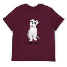 Load image into Gallery viewer, Personalized Schnauzer Dad Cotton T Shirt-Apparel-Apparel, Dog Dad Gifts, Personalized, Schnauzer, Shirt, T Shirt-Men&#39;s Cotton T Shirt-Maroon-Medium-15