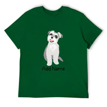 Load image into Gallery viewer, Personalized Schnauzer Dad Cotton T Shirt-Apparel-Apparel, Dog Dad Gifts, Personalized, Schnauzer, Shirt, T Shirt-Men&#39;s Cotton T Shirt-Green-Medium-16