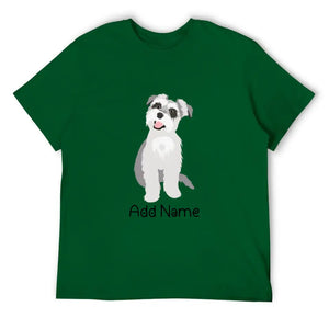 Personalized Schnauzer Dad Cotton T Shirt-Apparel-Apparel, Dog Dad Gifts, Personalized, Schnauzer, Shirt, T Shirt-Men's Cotton T Shirt-Green-Medium-16