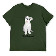 Load image into Gallery viewer, Personalized Schnauzer Dad Cotton T Shirt-Apparel-Apparel, Dog Dad Gifts, Personalized, Schnauzer, Shirt, T Shirt-Men&#39;s Cotton T Shirt-Army Green-Medium-17