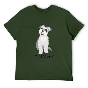 Personalized Schnauzer Dad Cotton T Shirt-Apparel-Apparel, Dog Dad Gifts, Personalized, Schnauzer, Shirt, T Shirt-Men's Cotton T Shirt-Army Green-Medium-17