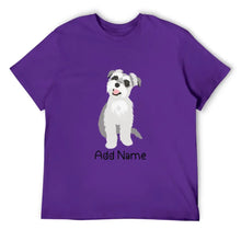 Load image into Gallery viewer, Personalized Schnauzer Dad Cotton T Shirt-Apparel-Apparel, Dog Dad Gifts, Personalized, Schnauzer, Shirt, T Shirt-Men&#39;s Cotton T Shirt-Purple-Medium-18