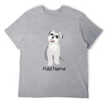 Load image into Gallery viewer, Personalized Schnauzer Dad Cotton T Shirt-Apparel-Apparel, Dog Dad Gifts, Personalized, Schnauzer, Shirt, T Shirt-Men&#39;s Cotton T Shirt-Gray-Medium-19