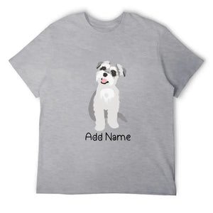 Personalized Schnauzer Dad Cotton T Shirt-Apparel-Apparel, Dog Dad Gifts, Personalized, Schnauzer, Shirt, T Shirt-Men's Cotton T Shirt-Gray-Medium-19