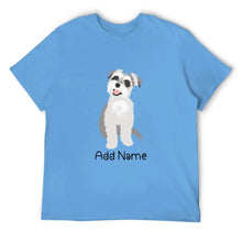 Load image into Gallery viewer, Personalized Schnauzer Dad Cotton T Shirt-Apparel-Apparel, Dog Dad Gifts, Personalized, Schnauzer, Shirt, T Shirt-Men&#39;s Cotton T Shirt-Sky Blue-Medium-2