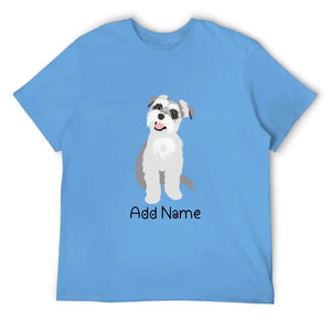 Personalized Schnauzer Dad Cotton T Shirt-Apparel-Apparel, Dog Dad Gifts, Personalized, Schnauzer, Shirt, T Shirt-Men's Cotton T Shirt-Sky Blue-Medium-2